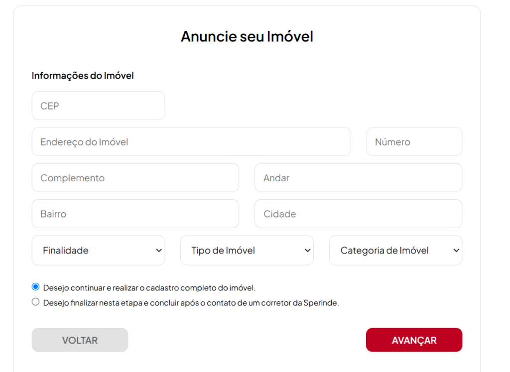 Você consegue cadastrar seu imóvel de forma prática e rápida. 